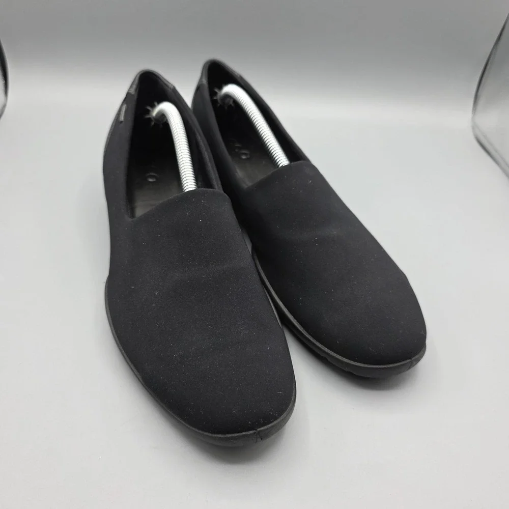 ECCO Rise Shoes Womens 40 Black Gore-Tex Waterproof Slip‎ On Wedge Comfort
